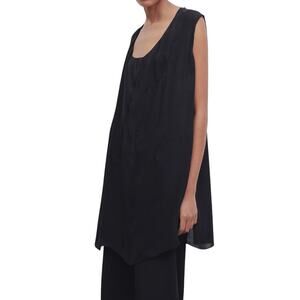 The Row Bacco Misshapen Tunic size XS Black front pockets back split open